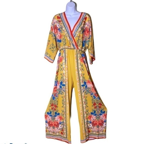 🆕Flying Tomato Yellow Floral Jumpsuit Size XS - Picture 1 of 10